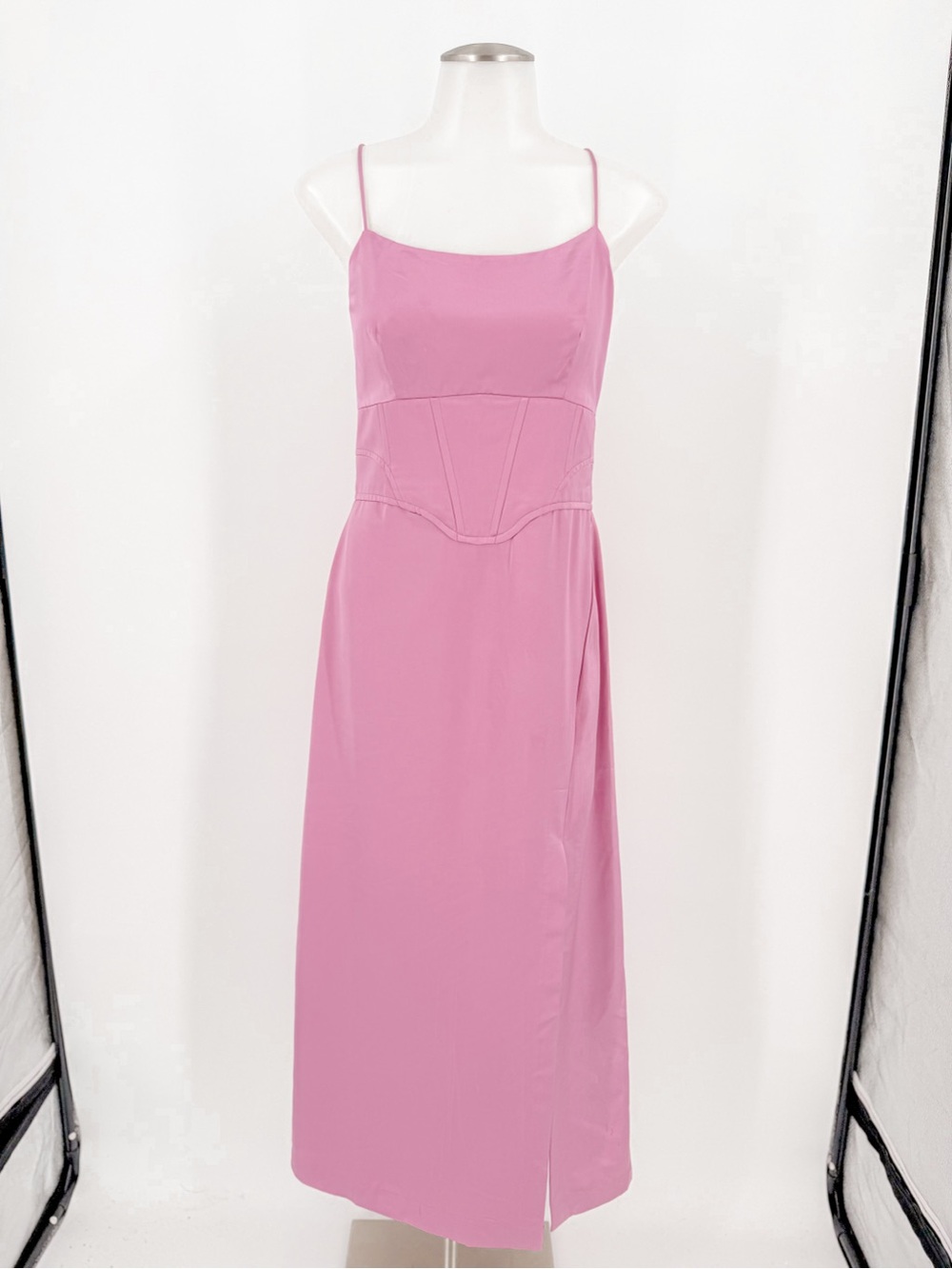 Jason Wu Collection Pink Satin Corset Midi Slip Dress M